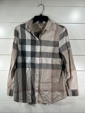 Burberry Brit Women's Size S Plaid Long Sleeve Button Up Cotton Shirt Small